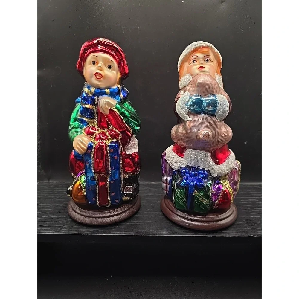 Thomas Pacconi Classics Christmas Boy Girl Blown Mercury Glass 6